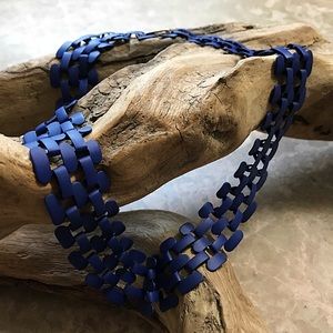 Blue metal necklace